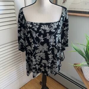 Vintage Ronni Nicole Top 4X Black Silver Glitter Retro 90s Evening Wedding Glam